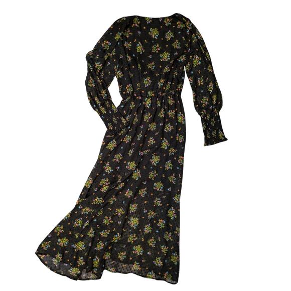 Zara Lace Floral/Black Maxi dress Size S - Picture 4 of 8